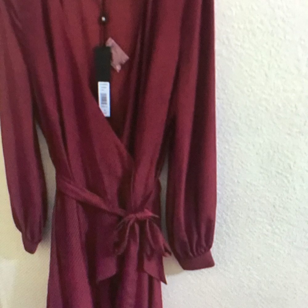 Elegant Burgundy Wrap Dress